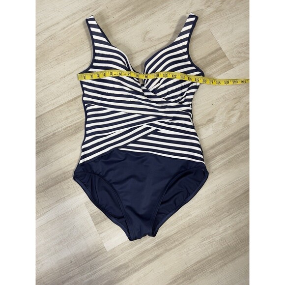 Miracle suits New Directions Layered Escape One Piece Swimsuit Midnight Navy 8 - Picture 4 of 6